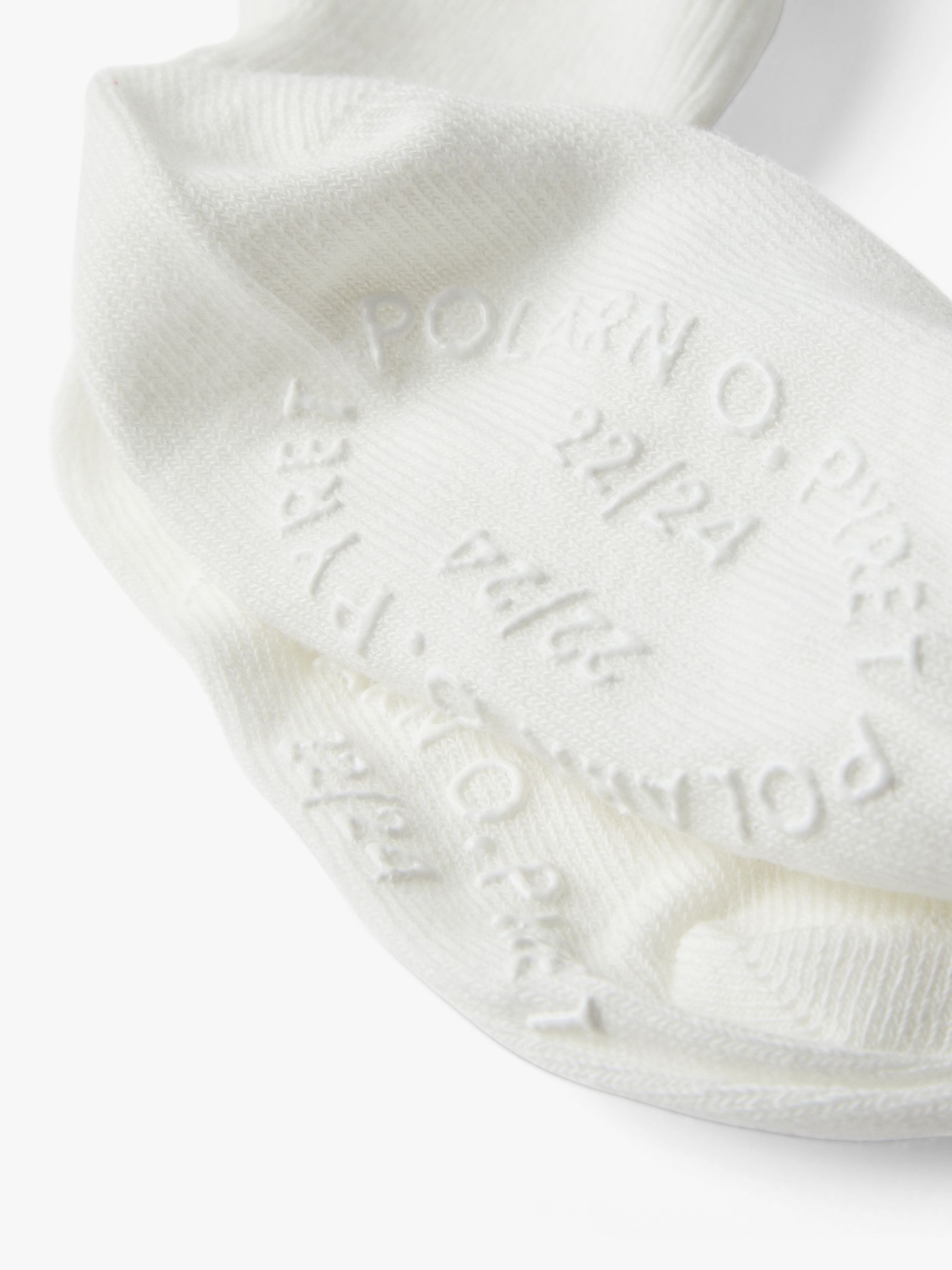 Buy Polarn O. Pyret Baby Plain Anti Slip Socks, Pack of 2, White Online at johnlewis.com