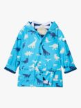 Hatley Kids' Colouring Changing Dinosaur Raincoat, Blue