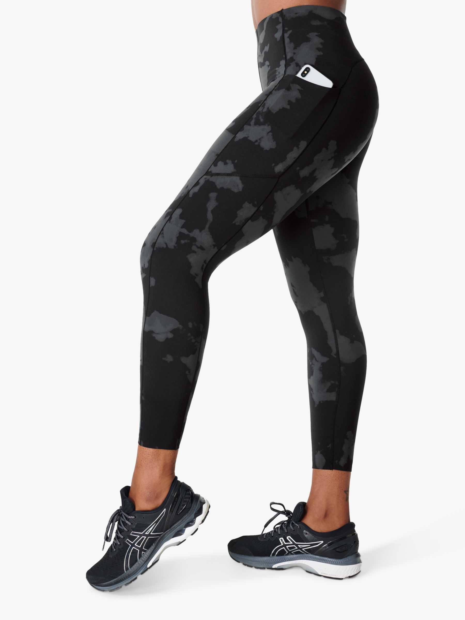Power UltraSculpt High-Waisted 7/8 Gym Leggings - Black Fade Print