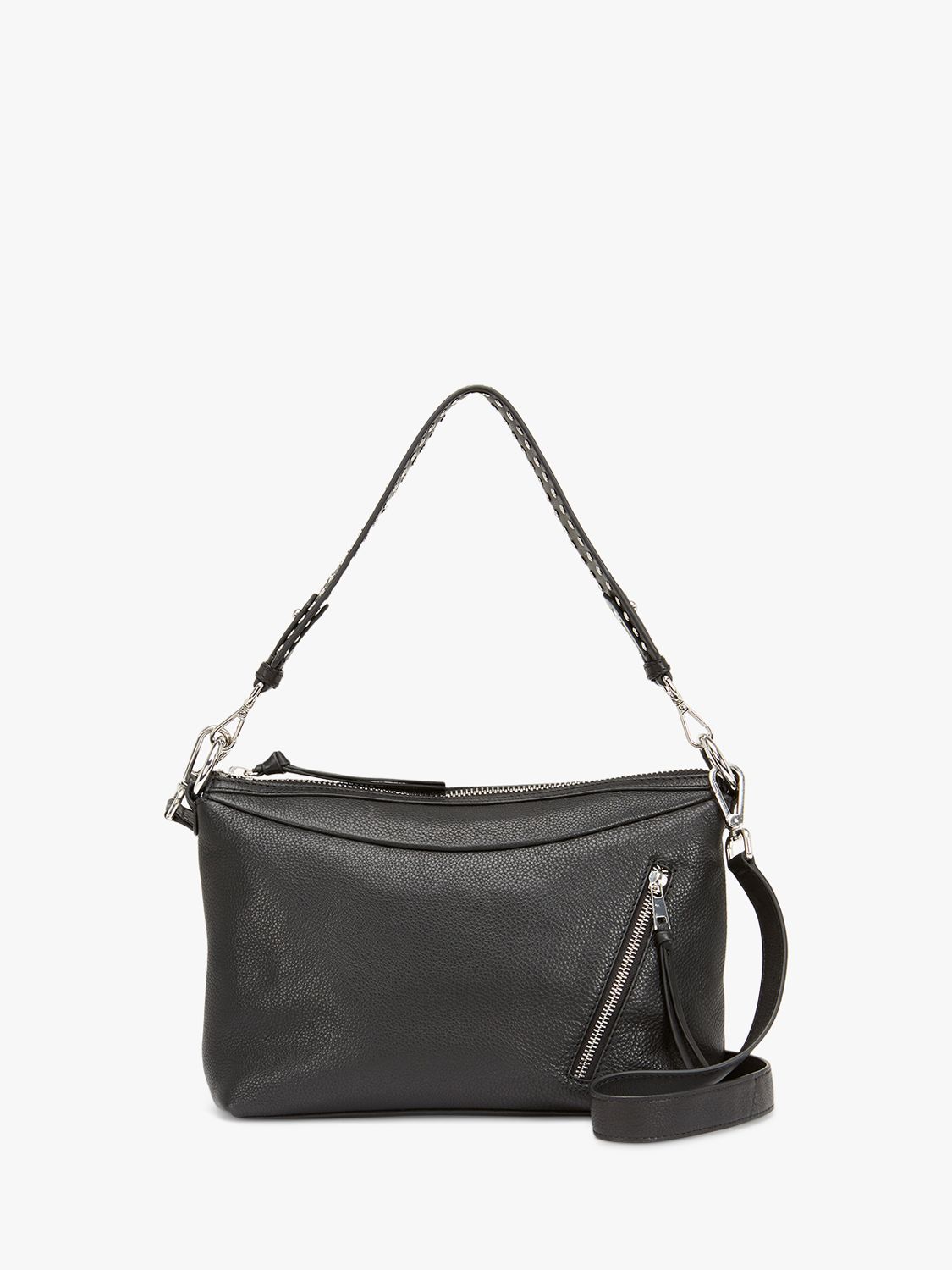 Mint Velvet Raye Leather Stud Bag, Black, One Size
