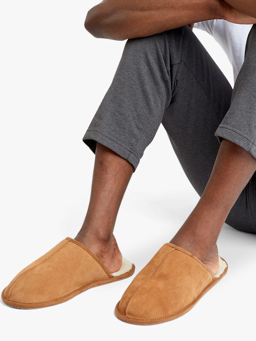 Dune Forage Lined Mule Slippers, at Lewis & Partners
