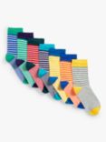John Lewis & Partners Kids' Bright Rugby Stripe Socks, Pack of 7, Multi