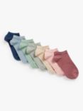 John Lewis & Partners Kids' Marl Trainer Liner Socks, Pack of 7, Multi