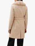 Phase Eight Nina Fur Collar Coat, Winter White