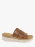 Gabor Wide Fit League Leather Slip On Sandals, Camel