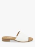Gabor Festoon Leather Wide Fit Flat Mule Sandals, White
