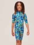 John Lewis & Partners Kids' Jungle Print All-In-One SunPro Swimsuit, Multi