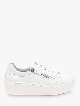 Gabor Dolly Leather Flatform Trainers, White