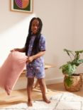 ANYDAY John Lewis & Partners Kids' Floral Print Short Pyjamas, Mid Purple/Pink