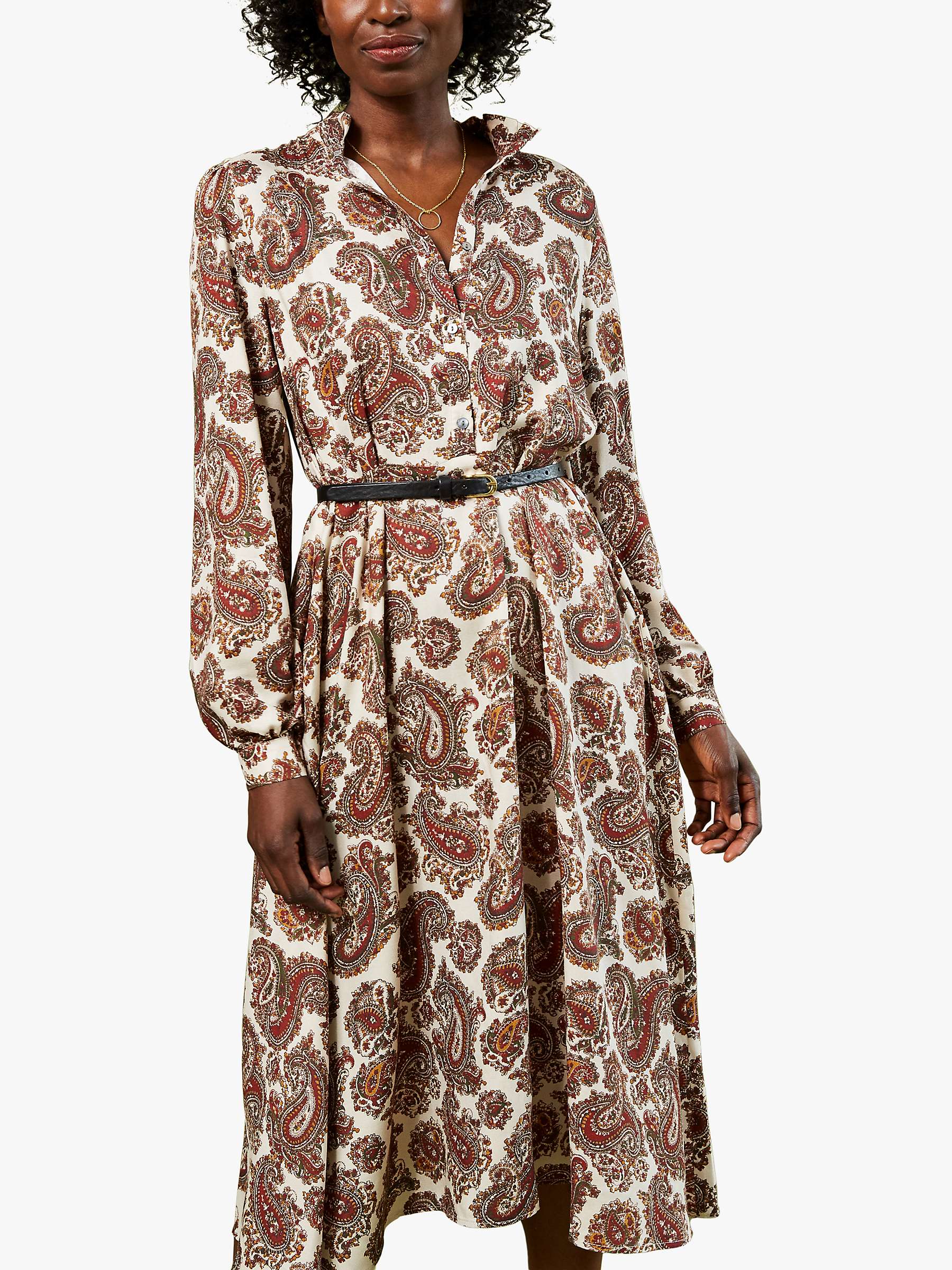 Buy Baukjen Saffron Paisley Print Shirt Dress, Almond Online at johnlewis.com
