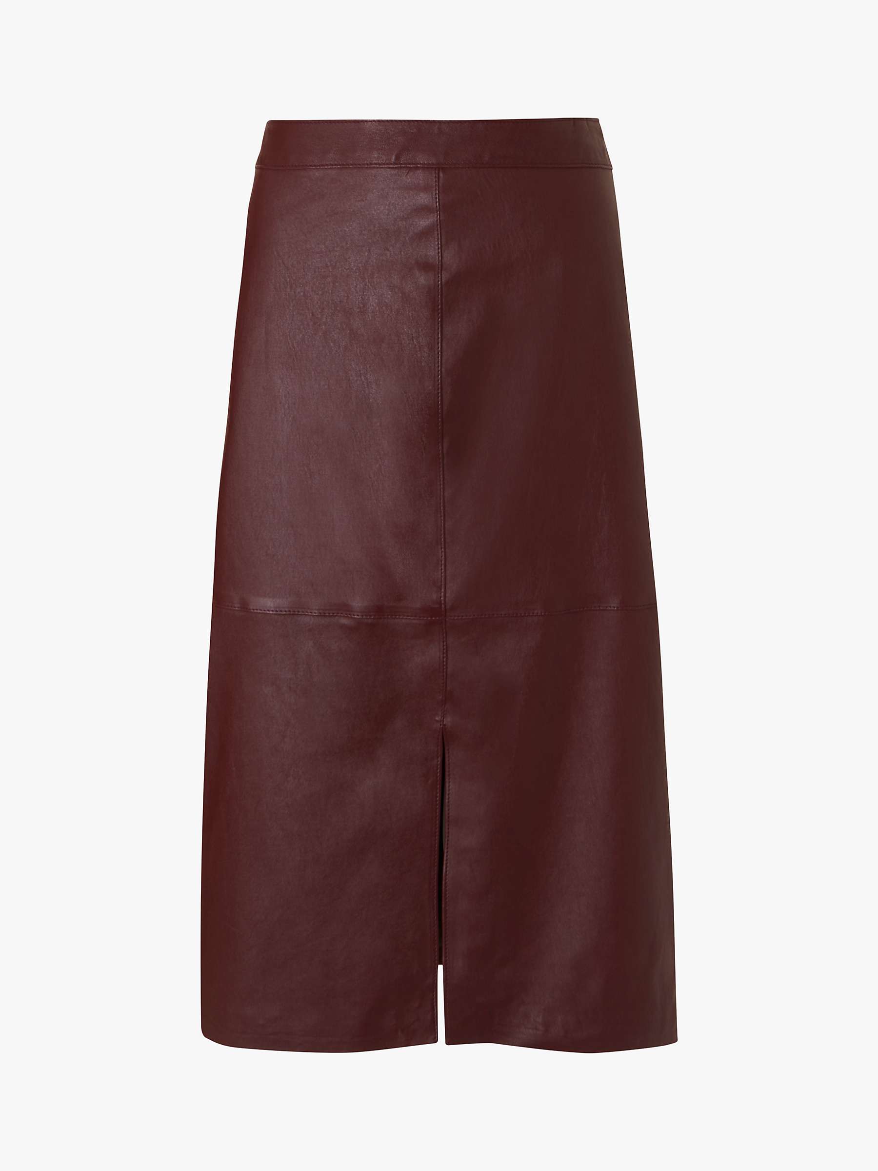 Buy Baukjen Carmen Leather Midi Skirt, Redwood Online at johnlewis.com