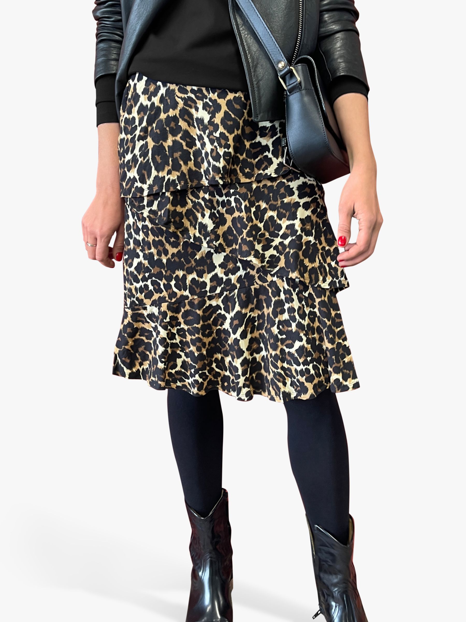 Baukjen Abigail Leopard Print Ruffle Skirt, Multi