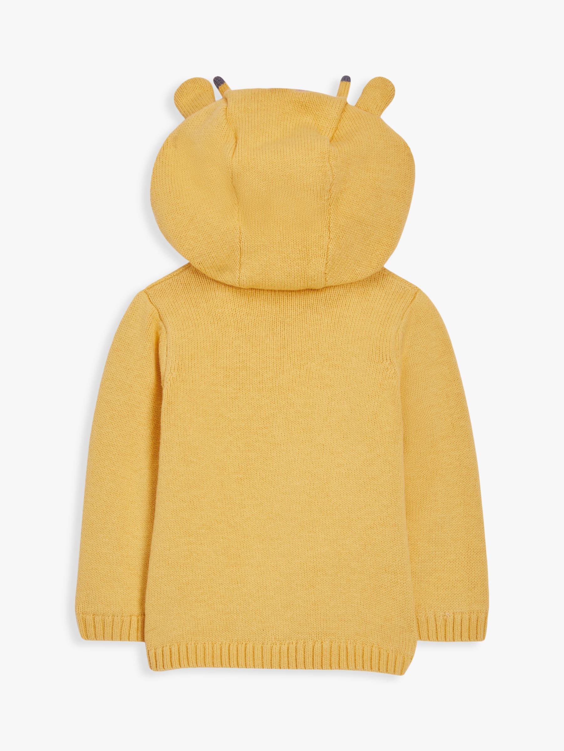 John Lewis Baby Giraffe Hood Knit Jacket, Yellow, Newborn