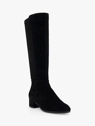 Dune Tayla Suede Knee High Boots, Black