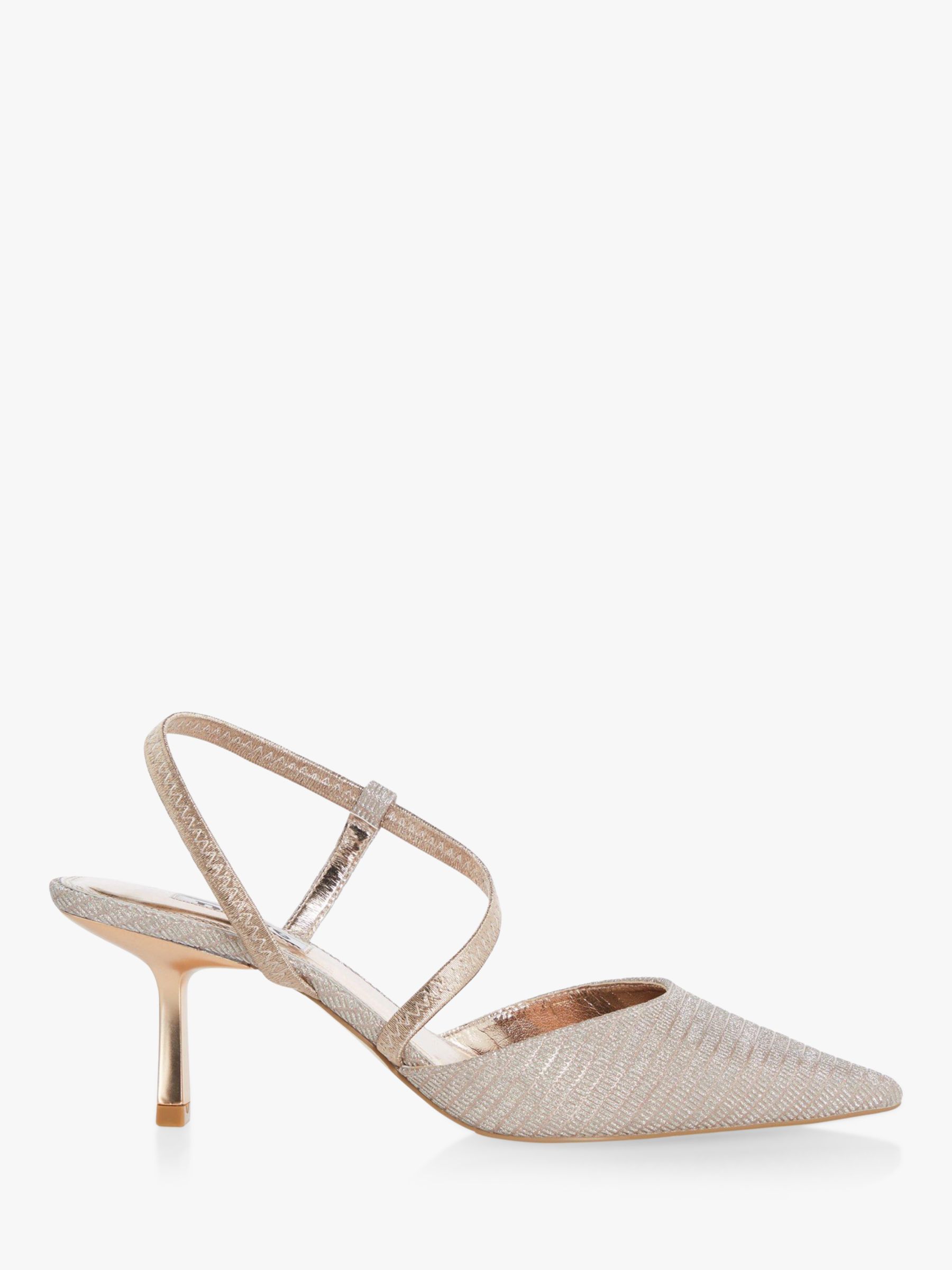 Dune Wide Fit Colombia Slingback Court Shoes, Rose Gold at John Lewis ...