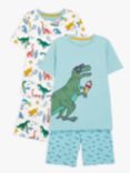 John Lewis Kids' Dino Surf Print Short Pyjamas, Pack of 2, Multi