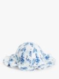 John Lewis & Partners Kids' Floral Check Sun Hat, Blue