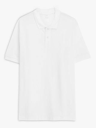 John Lewis Supima Cotton Jersey Polo Shirt, White