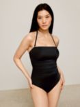 John Lewis Plain Ruched Bandeau Swimsuit