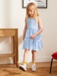 ANYDAY John Lewis & Partners Kids' Spot & Stripe Sleeveless Dress, Blue