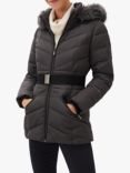 Phase Eight Joanie Quilted Hooded Jacket, Charcoal