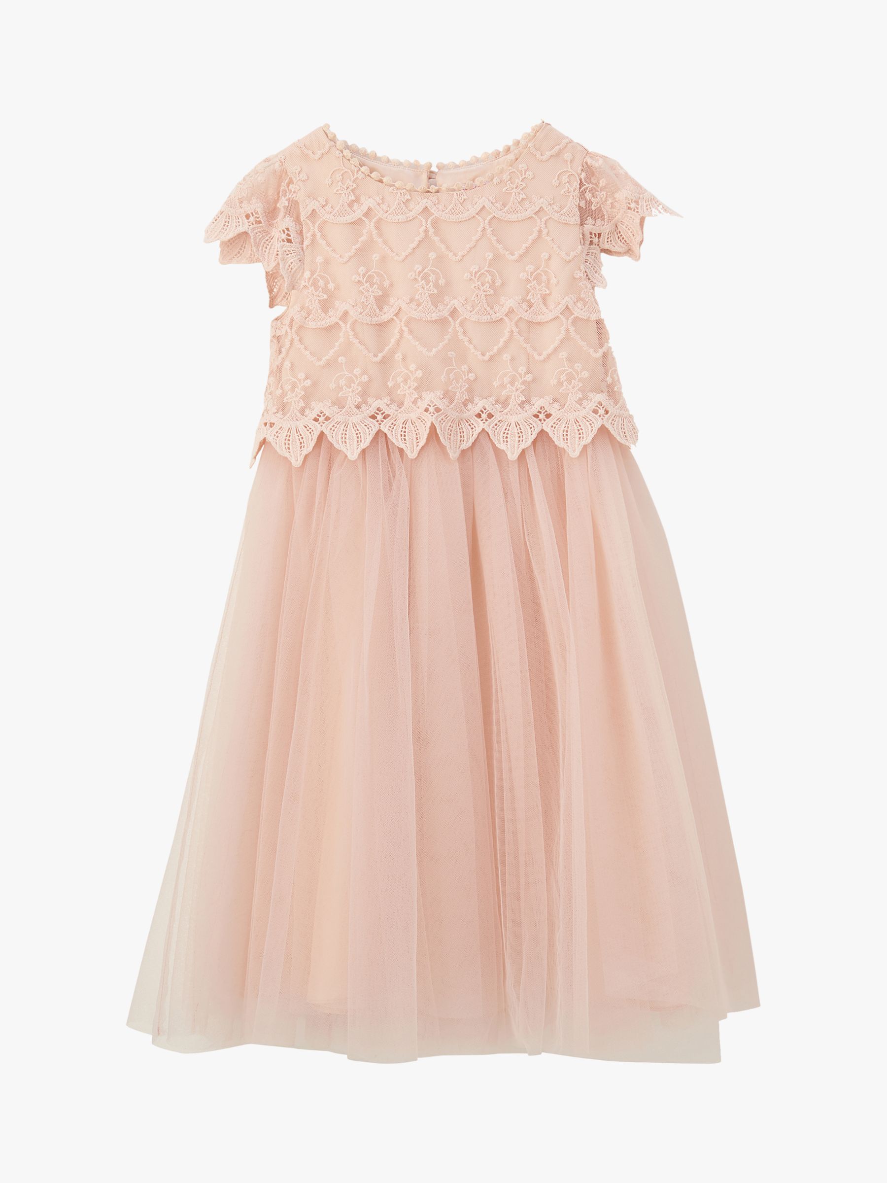 Angel & Rocket Kids' Lucy Lace Bodice Dress, Blush Pink, 2 years