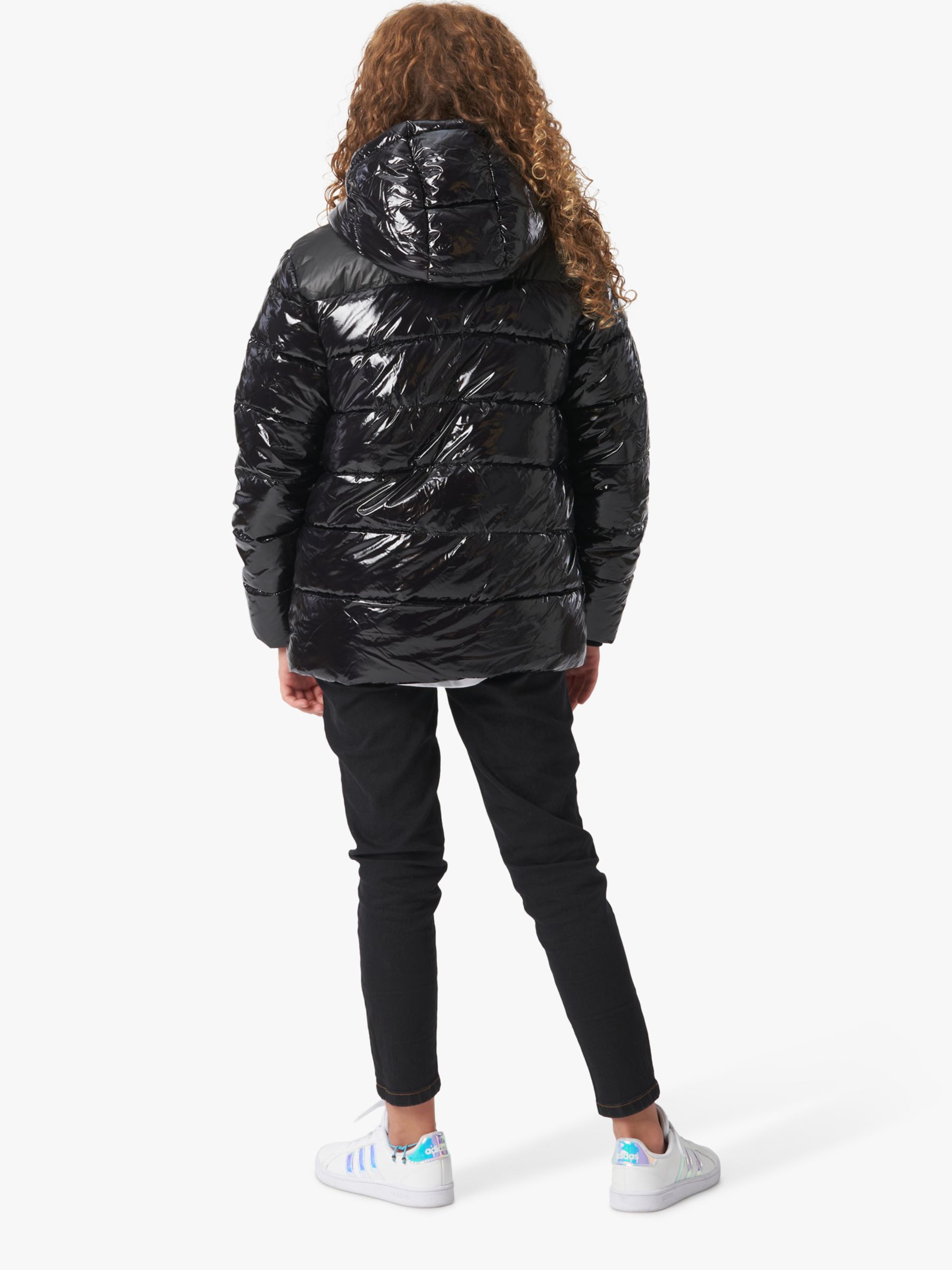 Angel & Rocket Kids' Mila High Shine Puffer Jacket, Black, 3 years
