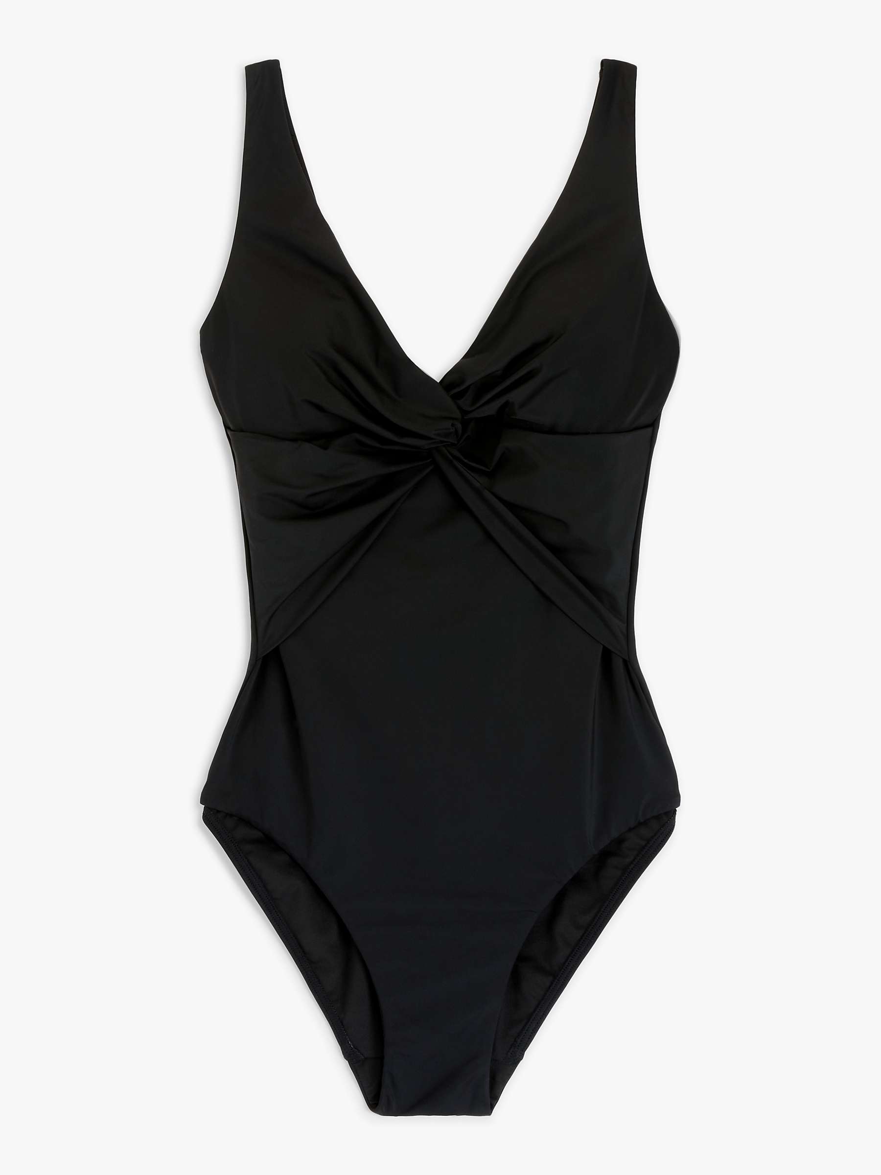 Buy John Lewis Plain Twist Front Swimsuit, Black Online at johnlewis.com
