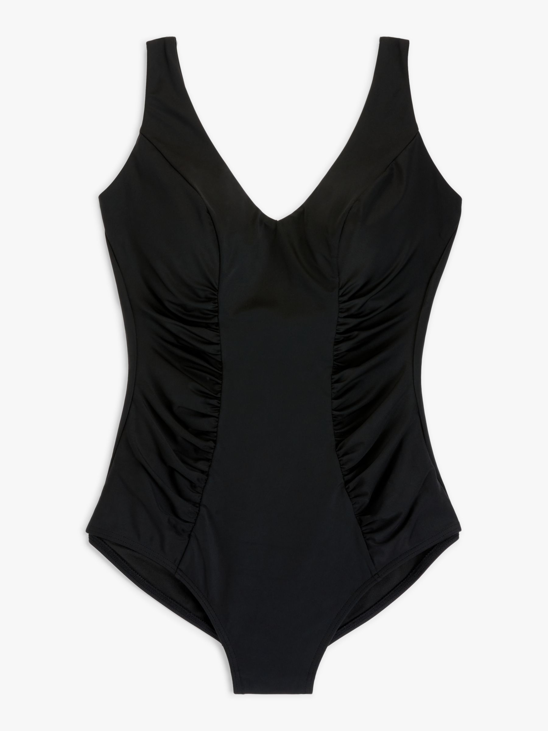 Buy John Lewis Plain Ruched Swimsuit, Black Online at johnlewis.com