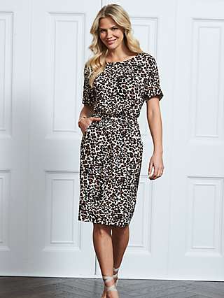 Sosandar Leopard Print T-Shirt Dress, Multi