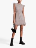 AllSaints Perri Metallic Tulle Mini Dress, Light Pink
