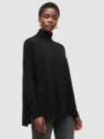 AllSaints Gala Cashmere and Wool Roll Neck Jumper, Black