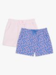 John Lewis & Partners Kids' Plain & Ditsy Floral Shorts, Pack of 2, Multi