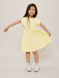 John Lewis Kids' Floral Jersey Dress, Yellow, Yellow