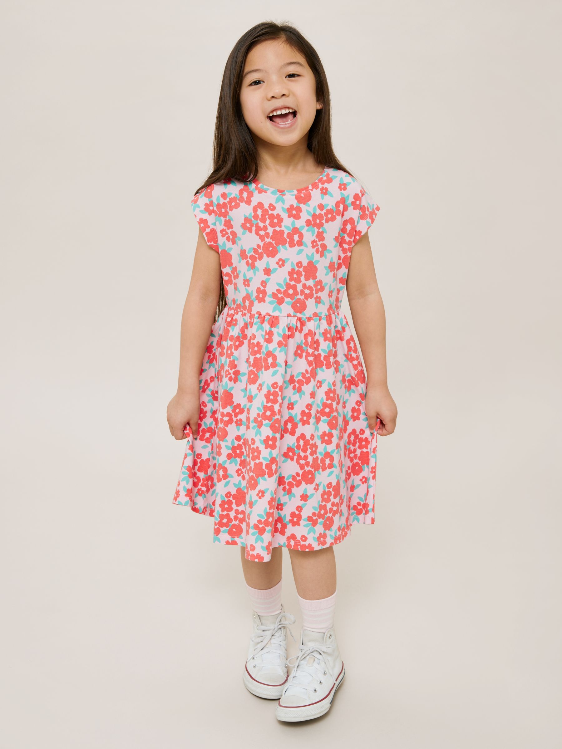 John Lewis Kids' Ditsy Floral Dress, Light Pink