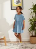 John Lewis ANYDAY Kids' Relaxed Oversized Dress, Mid Blue