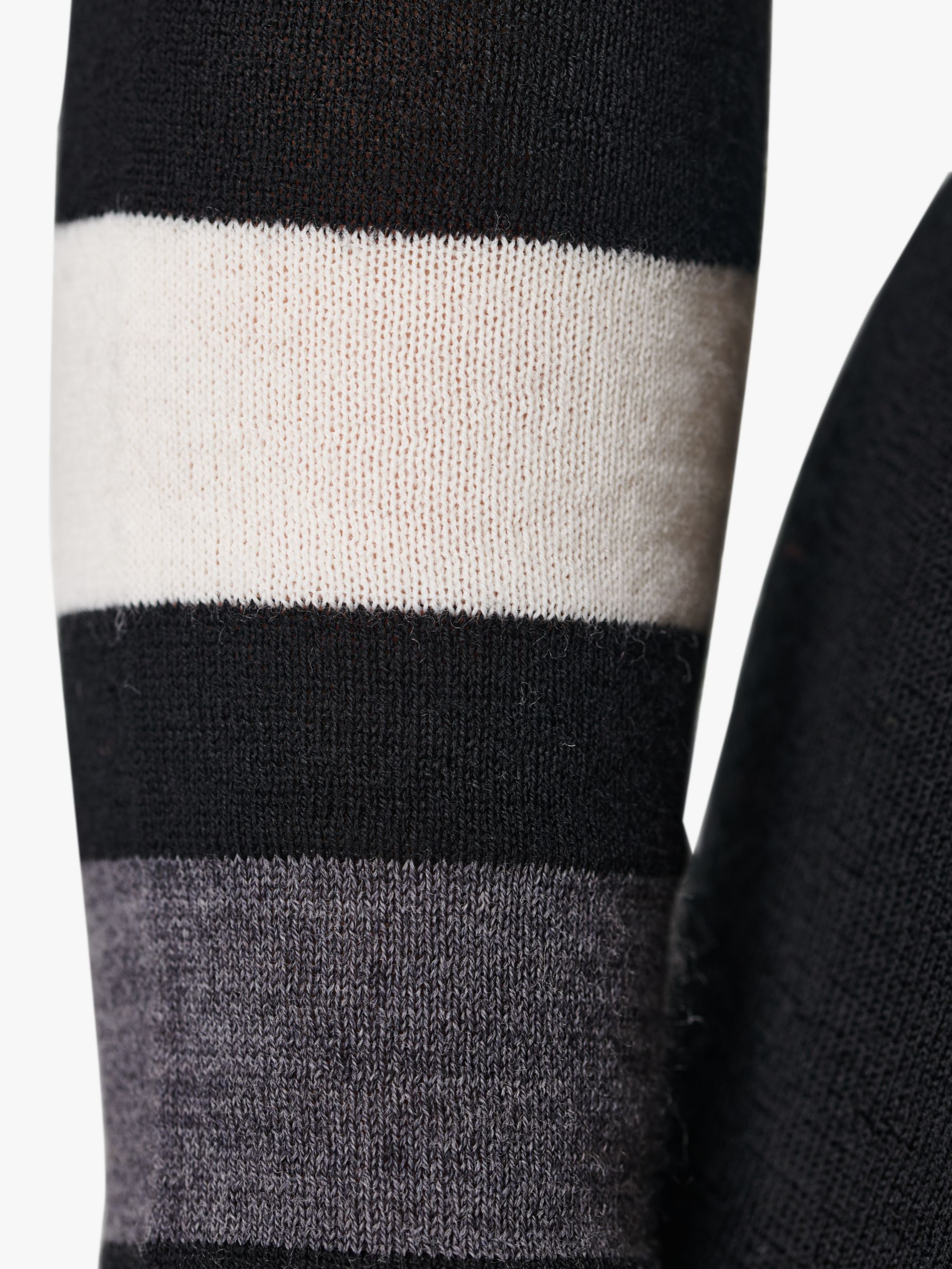 Sweaty Betty Merino Wool Base Layer Stripe Sleeve Top, Black, XS