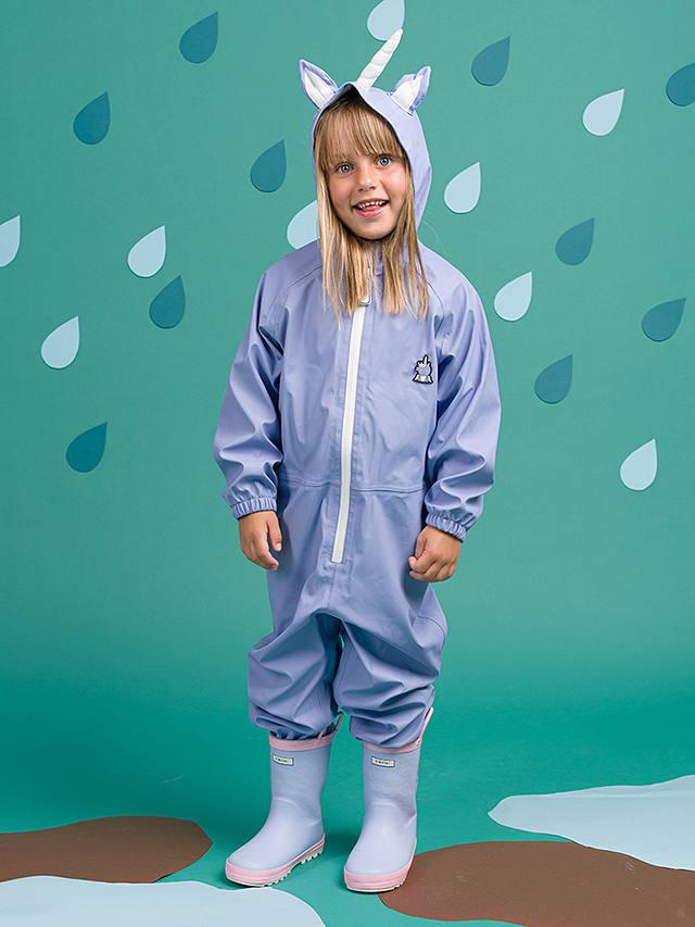 Roarsome Kids' Sparkle Unicorn Waterproof Puddle Suit, Lilac