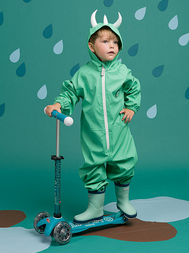 Roarsome Kids' Spike Dinosaur Waterproof Puddle Suit, Light Green