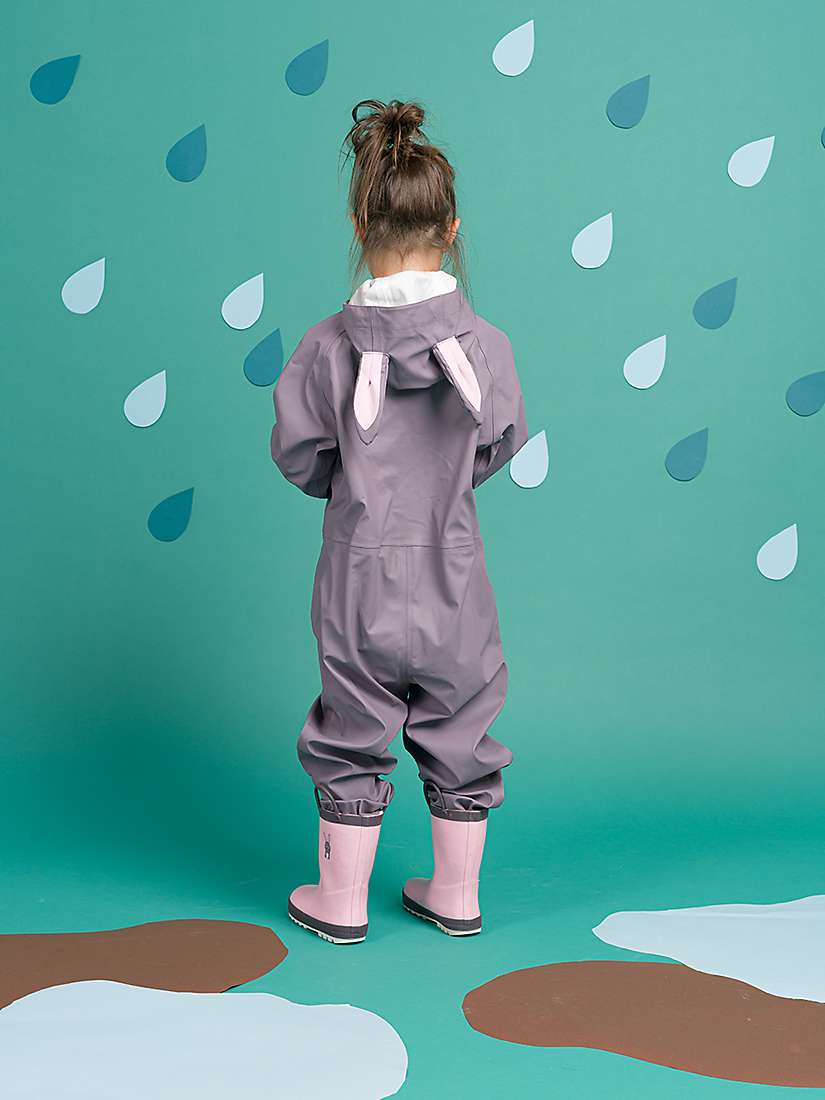 Buy Roarsome Kids' Hop Bunny Waterproof Puddle Suit, Light Grey Online at johnlewis.com