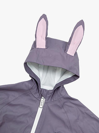 Roarsome Kids' Hop Bunny Waterproof Puddle Suit, Light Grey