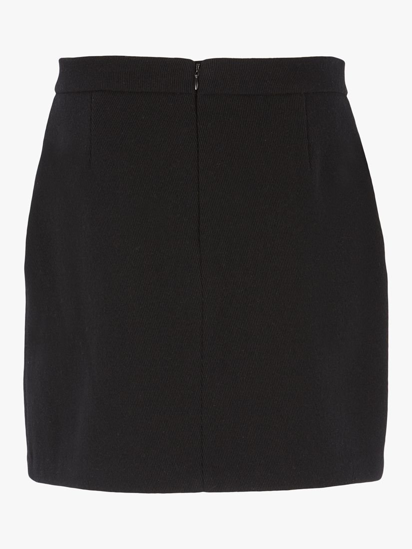 Mint Velvet Popper Twill Mini Skirt, Black