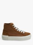 Mango Kids' Liverpool Canvas & Leather Lace Up Trainers, Pastel Brown