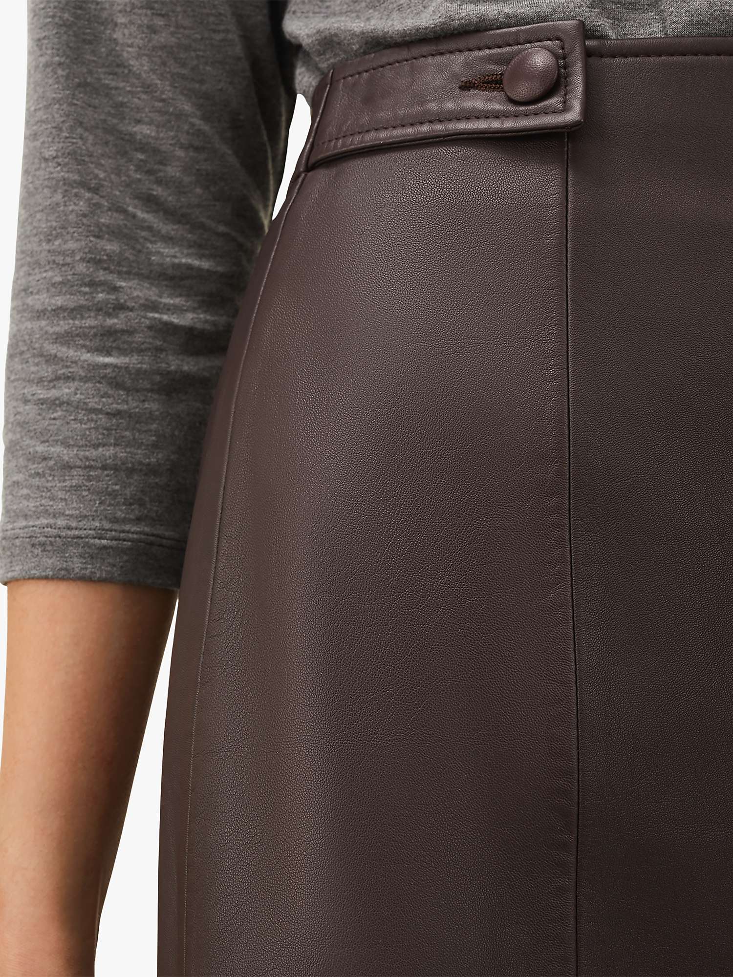 Buy Phase Eight Nadine Leather Mini Skirt, Mulberry Online at johnlewis.com