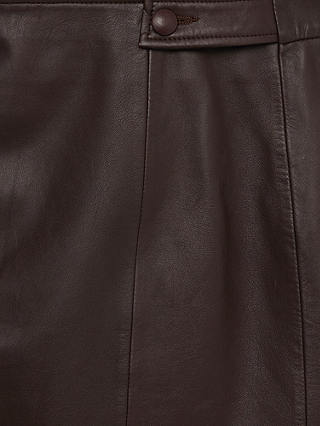 Phase Eight Nadine Leather Mini Skirt, Mulberry