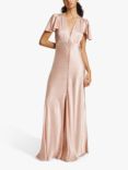 Ghost Delphine Satin Maxi Dress, Boudoir Pink