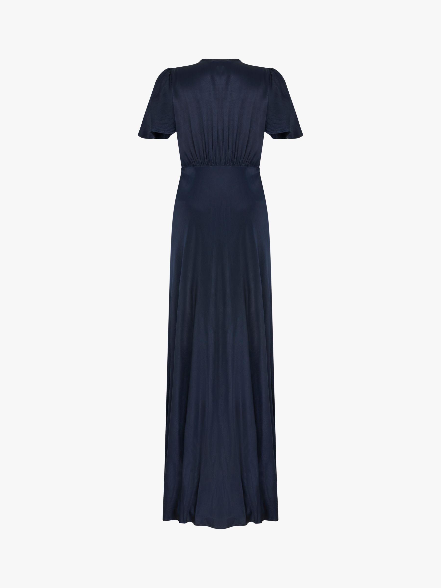 Ghost Delphine Satin Maxi Dress, Navy at John Lewis & Partners