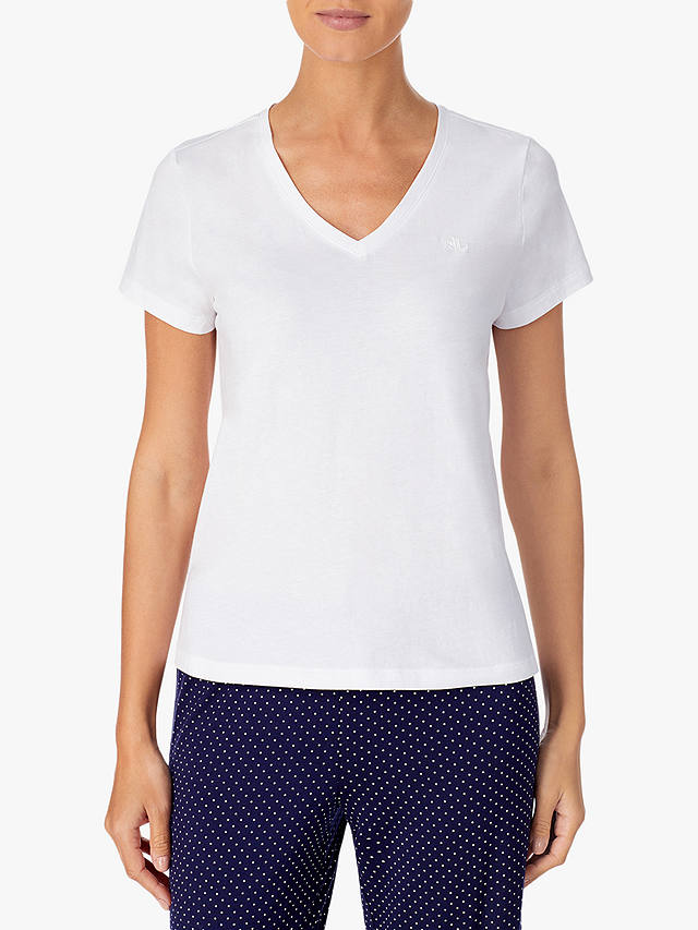 Lauren Ralph Lauren V-Neck Sleep T-Shirt, White