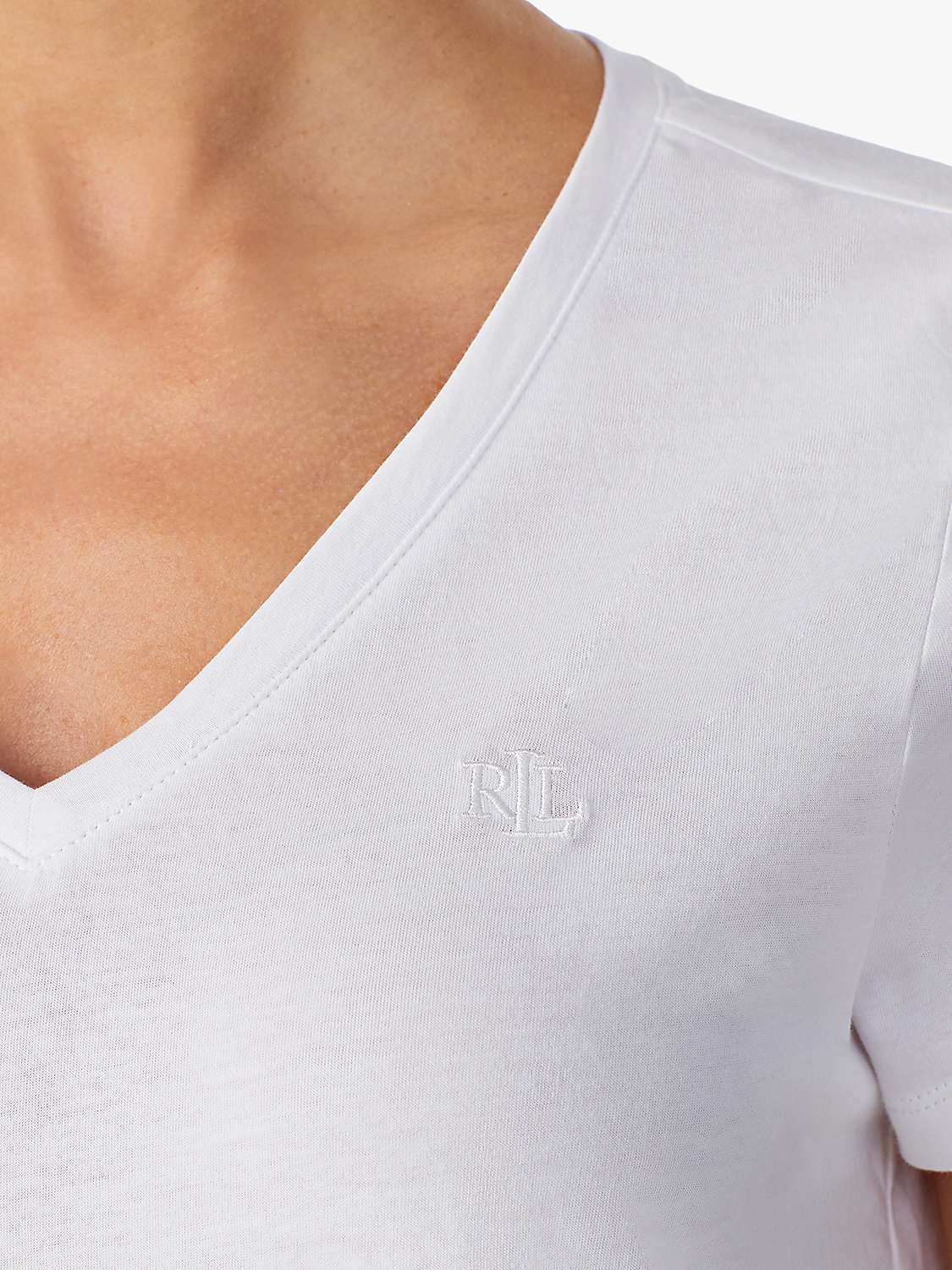 Buy Lauren Ralph Lauren V-Neck Sleep T-Shirt, White Online at johnlewis.com