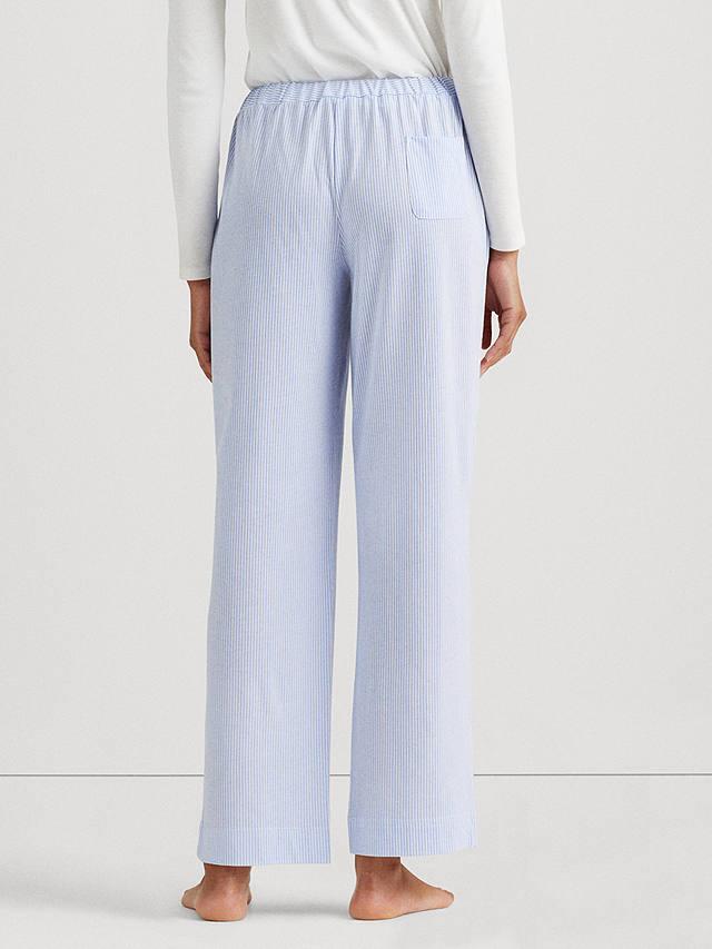 Lauren Ralph Lauren Core Stripe Cotton Pyjama Bottoms, Blue